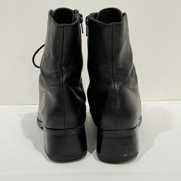 La Canadienne Leather Booties Black Womens Size 8 Lace Up & Zip Up - Picture 7 of 12